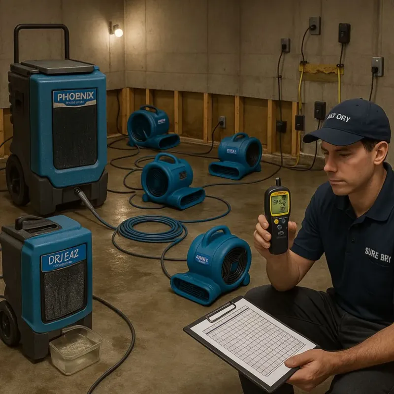 Structural Drying and Dehumidification process in Cheboygan, MI